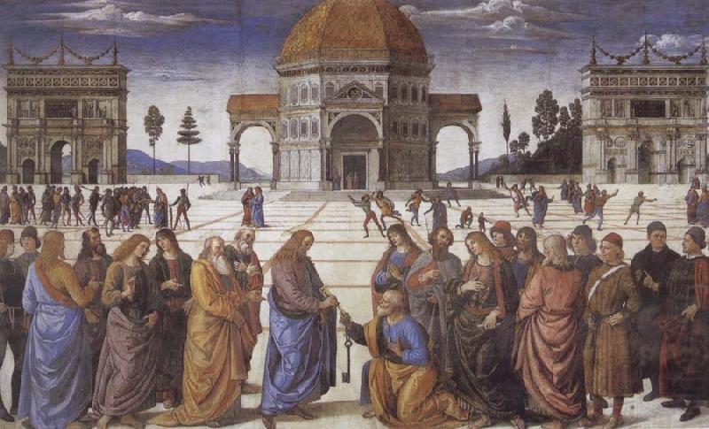 Pietro Perugino Christ giving the Keys to St.Peter china oil painting image